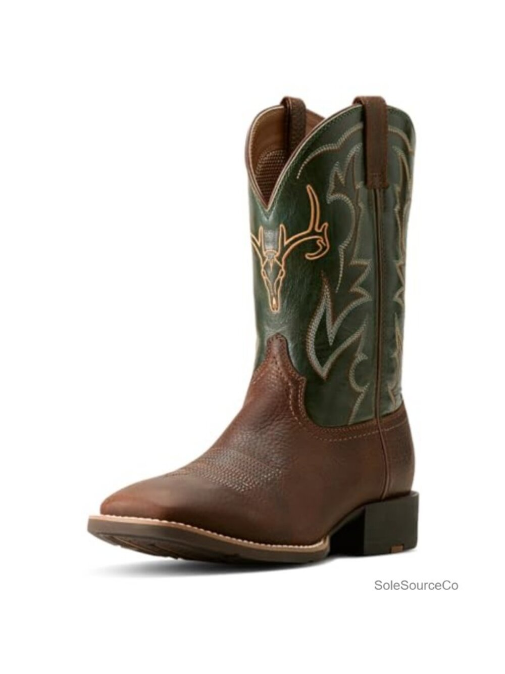Men's Leather Western Cowboy Boots Square Toe Calf High Outdoor